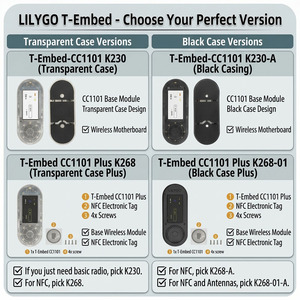 Carte de développement IoT <span class=keywords><strong>LILYGO</strong></span> T-Embed CC1101 Plus ESP32-S3 avec écran LCD de 1,9 pouce et PN532 + NFC + télécommande infrarouge - Product Image 4