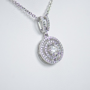 Beautiful Necklace Contained Multiple Round Intersection Melees Inlaid Moissanite Main Stone for Wedding <b>Engagement</b> - Product Image 1