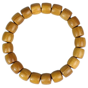 Yellow Sandalwood <b>Bracelet</b> 8x10mm Straight Cut Wooden Beads Unisex Everyday Wear Collectible Jewelry - Product Image 5