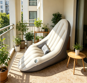 Canapé-lit gonflable automatique avec pompe électrique intégrée, chaise longue gonflable portable pour le camping, le jardin, le bureau - Product Image 6