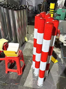 Junxiao Stalen Buis Waarschuwing Anti-Botsing Vaste Weg Verkeersbarrière Reflecterende Isolatie Grondstapel Fabriek Directe Verkoop - Product Image 3