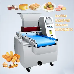 new manual table top two colors greek biscuit cookie cake butter batter depositing and filling depositor machine with wire cut