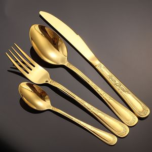 Stainless Steel Cutlery Set European Style <b>Knives</b> Forks Spoons For Wedding <b>Dinner</b> Use - Product Image 2