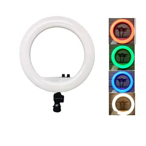 Anneau lumineux LED RGB, 36cm, 14 ", avec trépied pour téléphone, Kit de photographie, vidéo, Selfie, éclairage annulaire avec support de tablette, pour iphone