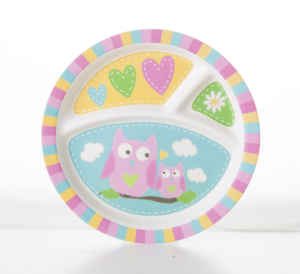 Ensemble de vaisselle en bambou écologique pour enfants, petit déjeuner, dîner, assiette divisée, vaisselle à motif animal pour des repas sains en fibres végétales - Product Image 2