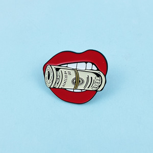Cartoon Schädel Dollar Bill Brosche Kreative Nische Stil Mund essen Geld Schädel Emaille Anstecknadel - Product Image 5