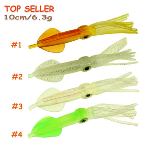 TOPLURE Esca Morbida a Forma di Calamaro 10 cm 6.3g, Esca Artificiale Polpo da Pesca a Coda Lunga per Traina in Acqua Salata - Product Image 1