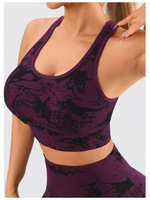 Siap Kirim Berbagai Warna Camo Seamless Fitness Set Anti Tembus Pandang 2 Potong Pakaian Yoga untuk Wanita Lari Outdoor