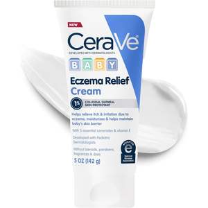 Crème apaisante pour l'eczéma des bébés 5 oz avec avoine colloïdale, vitamine E et céramides pour peaux sèches et sensibles - Product Image 1