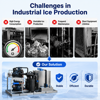 Machine à glaçons professionnelle 5T, machine à glaçons industrielle avec certification CE pour l'utilisation dans les usines de boissons et de produits laitiers