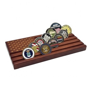 Présentoir à Pièces De Collection En Acrylique - Boîte Vitrine Pour Challenge Coins, Médailles, Badges (26x5.5x30cm)