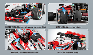 Bloques de construcción para niños, juguete de ladrillos para armar coche de carreras, serie <span class=keywords><strong>F1</strong></span>, ideal para regalo, código 2023, compatible con 607 piezas - Product Image 4