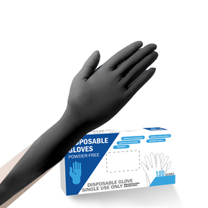 Guantes <span class=keywords><strong>de</strong></span> Nitrilo Negros <span class=keywords><strong>de</strong></span> Grado Médico, Desechables, Sin Polvo, No Estériles, para Uso en Hospitales y Clínicas - Product Image 1