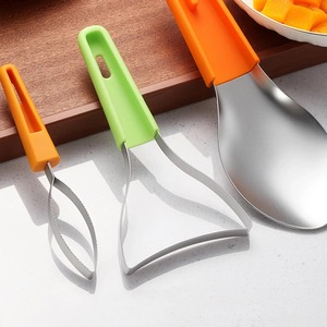 Coupe-mangue 3-en-1 en acier inoxydable : Éplucheur, Décortiqueur et Ustensile de cuisine pour fruits - Product Image 5