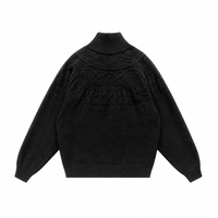 Cardigan en maille pour homme, chaud et doux, en mélange acrylique et nylon, col montant zippé, pour l'hiver, vente en gros
