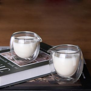 Soy <b>Wax</b> Candle Double Layer Borosilicate Glass With Spout Home Decoration Round Cup Shaped - Product Image 3