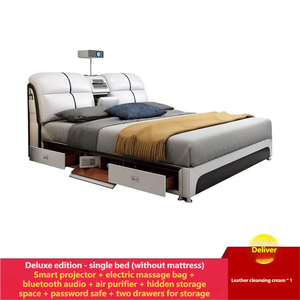 Commercio all'ingrosso multifunzionale letto in pelle 1.8m moderno minimalista doppio letto in pelle Art 1.5m camera da letto mobili - Product Image 6