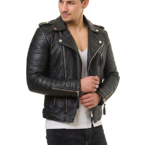 Chaqueta Varsity Clásica para Hombre con Ribete Acanalado, Cuero Genuino Curtido y Procesado, Tallas Medianas y Grandes - Product Image 4