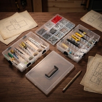 Boîte de rangement pour outils de bureau avec compartiments pour vis et quincaillerie, bac rectangulaire en plastique PP