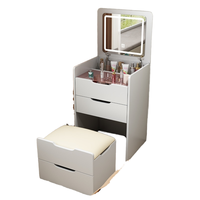 Dareko Coiffeuse Moderne Simple Multi-fonctionnel Flip Top Super Petit Miroir Armoire De Rangement Table De Maquillage Appartement Chambres