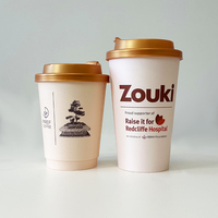 Allwin Packfactory, gobelets à café jetables biodégradables à double paroi avec logo personnalisé, gobelet à cappuccino, gobelet en papier enduit avec couvercle