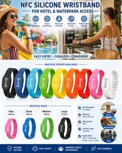 สายรัดข้อมือซิลิโคน NFC แบบกำหนดเองสำหรับโรงแรม สวนน้ำ ใช้สำหรับเข้าใช้บริการได้ง่ายและระบุตัวตนอย่างปลอดภัย - Product Image 3