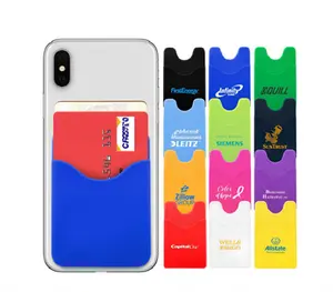 Custom New Design Phone Case Card Stick On Card Holder Portable Adhesive Cell Phone Wallet