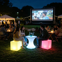 Tabourets cubes lumineux LED 2700K blanc chaud doux, étanches, pour soirées, événements extérieurs, hôtels et plages, garantie 2 ans