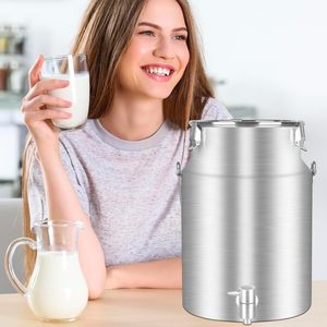 <span class=keywords><strong>Bidon</strong></span> de lait en acier inoxydable 304 avec distributeur de boissons à <span class=keywords><strong>robinet</strong></span> 5L avec couvercle scellé étanche à long manche seau à vin de lait - Product Image 6