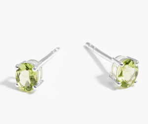 Boucles d'oreilles en argent sterling avec péridot ovale - Product Image 2