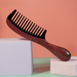 Sandalwood Scalp Massage Hair Brush 15-20Cm <b>Wide</b> Tooth For General Population - Product Image 2