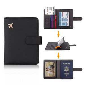 Portefeuille en cuir personnalisé avec logo Laizi, étui de protection pour passeport en PU estampé à froid, bloquant la RFID, pour cartes de crédit/passeport/cartes SIM - Product Image 1