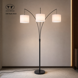 Lámpara de pie moderna con arco E27, cubierta de tela de hierro, luz blanca cálida, para sala de estar, dormitorio, hotel, sofá, lectura y decoración interior del hogar. - Product Image 1
