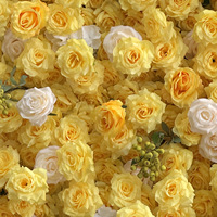 Mur de fleurs artificielles 3D en tissu jaune, fond mural décoratif pour mariage, aménagement d'hôtel, accessoire 5D