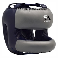 Équipement d'entraînement personnalisable pour la boxe, le Muay Thai et le Sanda, protège-tête avec sangle en PU/cuir véritable pour la protection du visage lors de l'entraînement