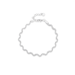 Pulsera Amy Amy Fashion con eslabones de cadena chapada en plata, estilo clásico para mujer, joyería de regalo P2070 - Product Image 1