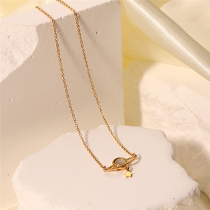 Delicado Collar Gargantilla con Colgante de Estrella Planetaria de Acero Inoxidable, Collar con Dije de Saturno y Piedra Ojo de Gato, Regalo Minimalista <span class=keywords><strong>para</strong></span> <span class=keywords><strong>Novia</strong></span> - Product Image 4