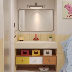 ตู้ห้องน้ำติดผนังแบบอัจฉริยะพร้อมอ่างล้างหน้าแบบอินทิเกรต กระจกอัจฉริยะ และแผ่นหินแบบโค้งงอได้ตามสั่ง - Product Image 4