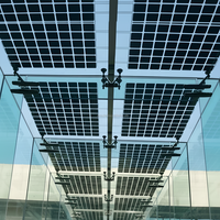 Panneau solaire double vitrage OEM 280W 290W 300W, module PV bifacial de type N pour véranda, auvent, toit