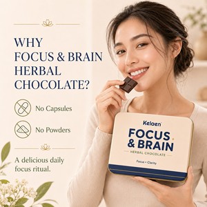 Kelaen Focus and Brain, <span class=keywords><strong>barre</strong></span> <span class=keywords><strong>chocolatée</strong></span> aux herbes, complément alimentaire avec <span class=keywords><strong>Lion</strong></span>'s Mane, Bacopa, L-Théanine - Product Image 3