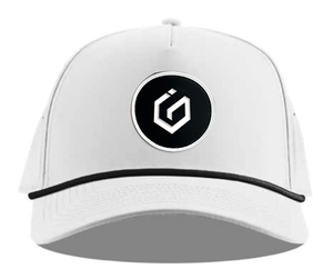 Casquette de baseball à visière incurvée brodée avec logo personnalisé, design bicolore à 5 panneaux pour homme, polyester et élasthanne, chapeau de golf perforé pour le sport - Product Image 1