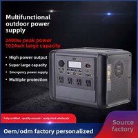 Station d'alimentation portable solaire 220V 1200W pour la maison, le camping en plein air, à onde sinusoïdale pure, avec batterie au lithium LiFePO4 rechargeable