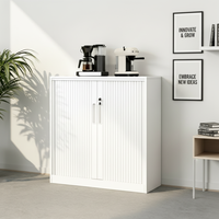 Armoire de bureau à porte enroulable en acier, grande capacité, verrouillable, pour dossiers, armoire commerciale épaissie avec porte enroulable et système de verrouillage