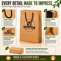 Sac en papier de luxe pour vêtements, bijoux, cosmétiques avec poignée en ruban, sac d'emballage personnalisé pour boutique, HONPAK