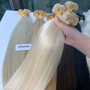 NASA 2025 Venta caliente cabello rubio vietnamita 100g punta plana Super doble dibujado ondulado suave sedoso crudo Remy grado extensiones de cabello - Product Image 1