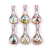 Souvenir mural personnalisé en mélamine en forme de cuillère, imprimé Chypre Grèce, mouton chèvre, décoration maison cuisine, cadeau de voyage, ornement