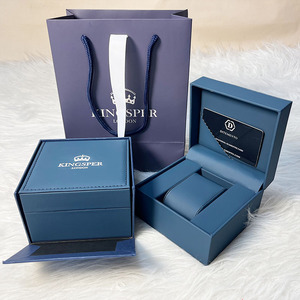Custom Square Protective Velvet Lined PU Leather Watch <b>Storage</b> <b>Box</b> with Logo - Product Image 3