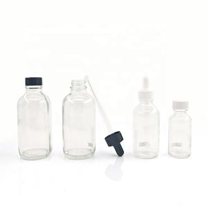 Botella de vidrio redonda Boston <span class=keywords><strong>para</strong></span> el cuidado de la piel con <span class=keywords><strong>ventana</strong></span> de 90 días, 1/2OZ, 1OZ, 2OZ, 4OZ, 8OZ, 16OZ, 32OZ - Product Image 1