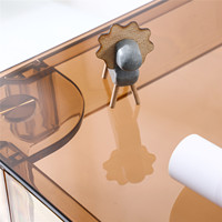 Großhandel Direkt vom Hersteller Moderner Luxus Esstisch mit Gehärtetem Glas 2-Sitzer Durchmesser 80cm Klarer Acryl Quadratischer Esstisch für Kleine Räume
