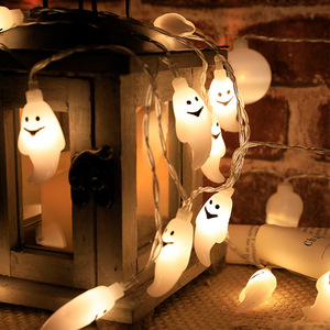Guirlande lumineuse LED d'Halloween en forme de masque Scream, lumières féériques à piles pour décoration extérieure, maison, fête, jardin - Nouveauté ! - Product Image 3